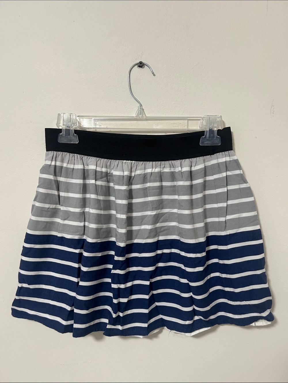 SO Striped Mini Skirt in Navy, Gray, White